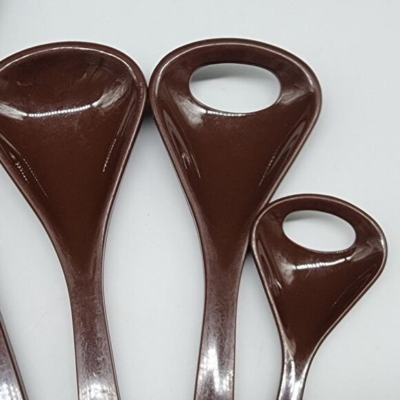 MCM German Kayser Melamine Kitchen Utensil Spoons Set of 6 Brown - Picture 3 of 6